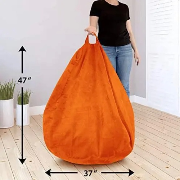 DELMACH BEAN BAG Stuff Animal Orange Storage/Cover Soft Microsuede Extra Large - Picture 5 of 9